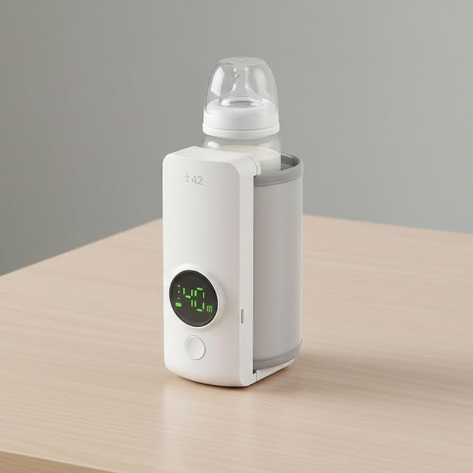 Portable Bottle Warmer with Display for Travel, 6000mAh Battery-Powered